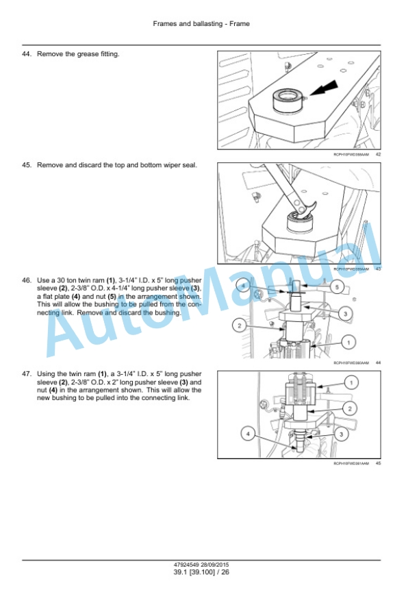 Alternative view of New Holland T9.435, T9.480, T9.530, T9.565, T9.600, T9.645, T9.700 Tier 4B Final Tractor Service Manual 47936395