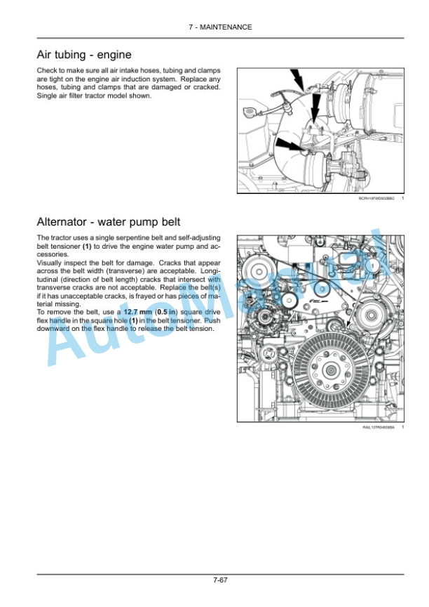 New Holland T9.450, T9.505, T9.560, T9.615, T9.670 Tier 2 Tractor Operation and Maintenance Manual 47671475-5