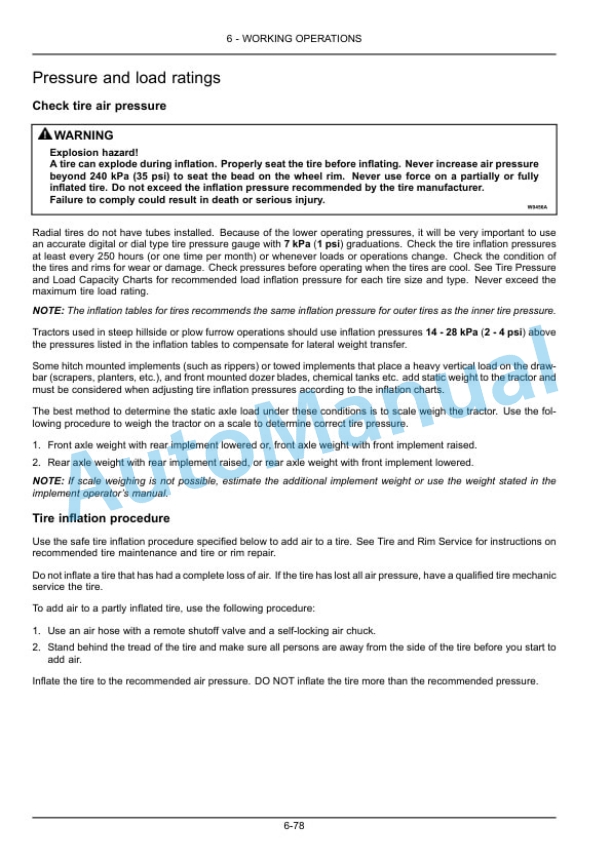 New Holland T9.450, T9.505, T9.560, T9.615, T9.670 Tier 2 Tractor Operation and Maintenance Manual 47754879-4