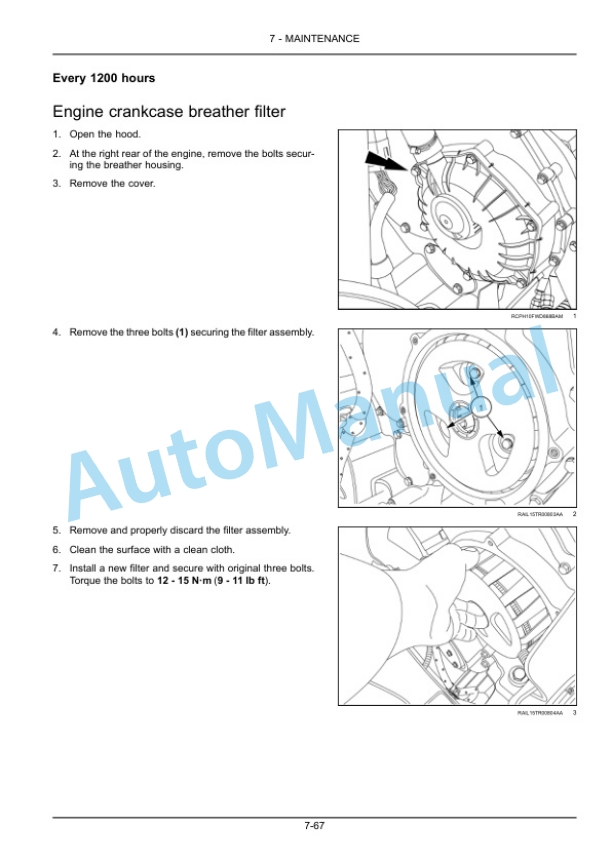 New Holland T9.450, T9.505, T9.560, T9.615, T9.670 Tier 2 Tractor Operation and Maintenance Manual 47982423-5