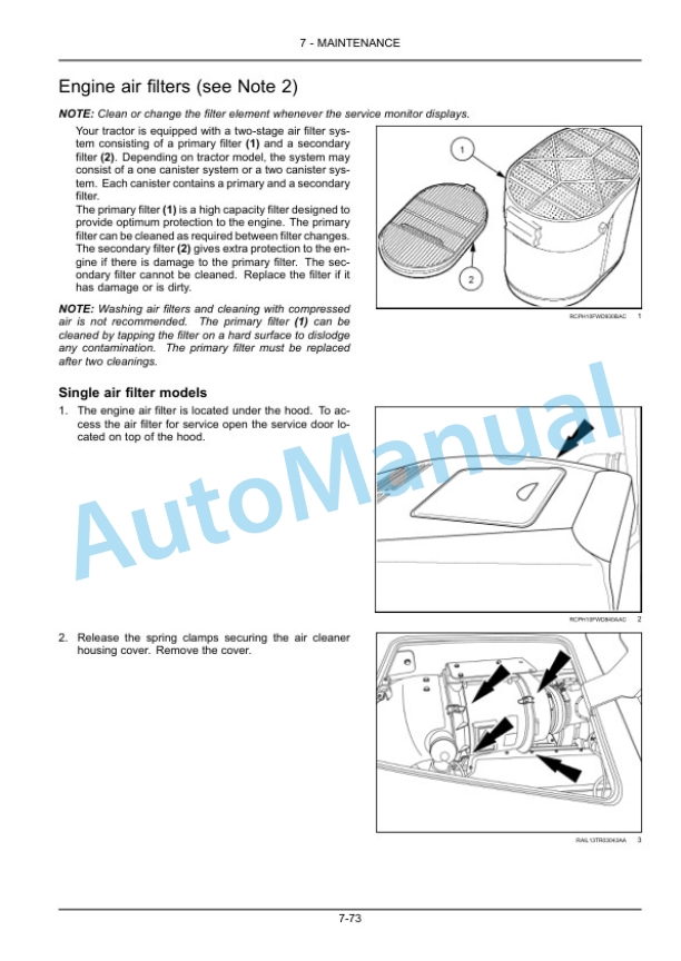 New Holland T9.450, T9.505, T9.560, T9.615, T9.670 Tier 2 Tractor Operation and Maintenance Manual 48074289-5