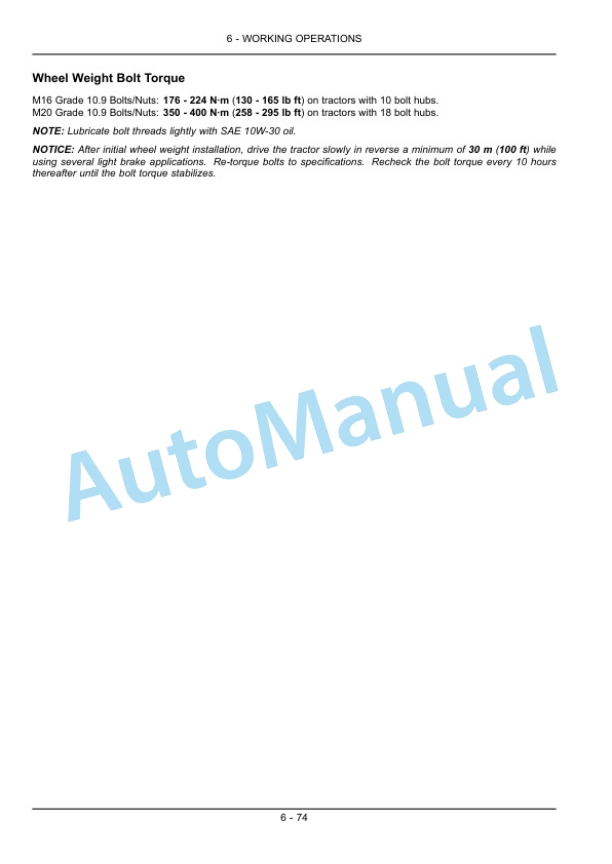 New Holland T9.450, T9.505, T9.560, T9.615, T9.670 Tier 2 Tractor Operation and Maintenance Manual 84384656-4