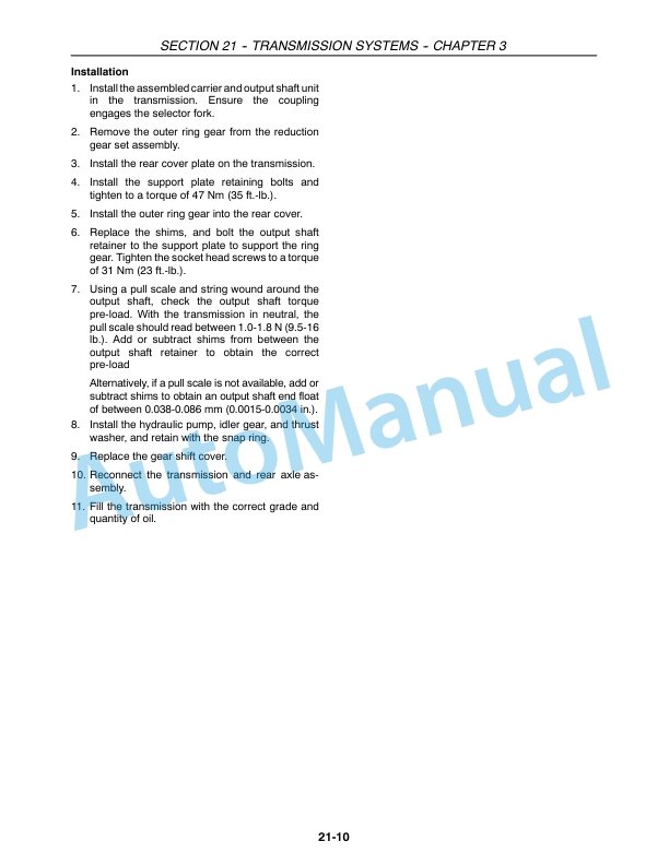 New Holland TB100, TB110, TB120, TB120, TB120 Mudder Tractor Repair Manual 87046218-5