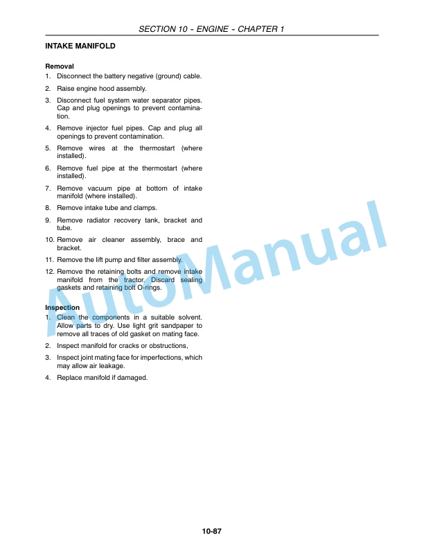 Alternative view of New Holland TB100, TB110, TB120, TB120, TB120 Mudder Tractor Repair Manual 87046220