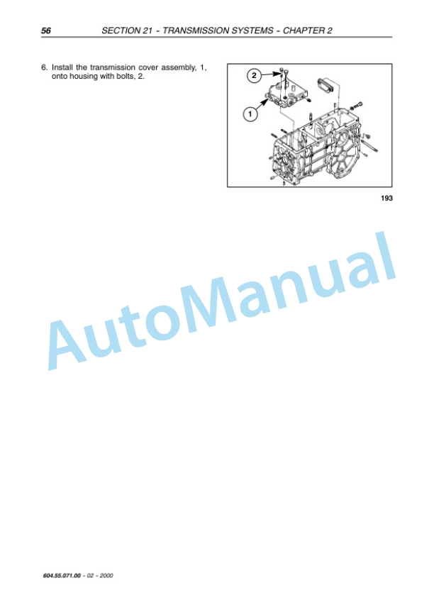 New Holland TC Series Tractor Repair Manual 6045507100-3