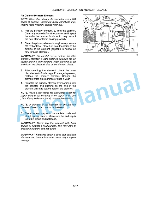 New Holland TC18 Operation and Maintenance Manual 86837071-4