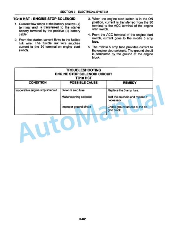 New Holland TC18, TC21, TC21D Repair Manual 86590940-3