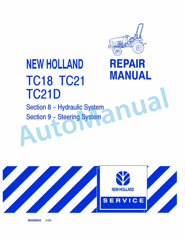 New Holland TC18, TC21, TC21D Repair Manual 86590942