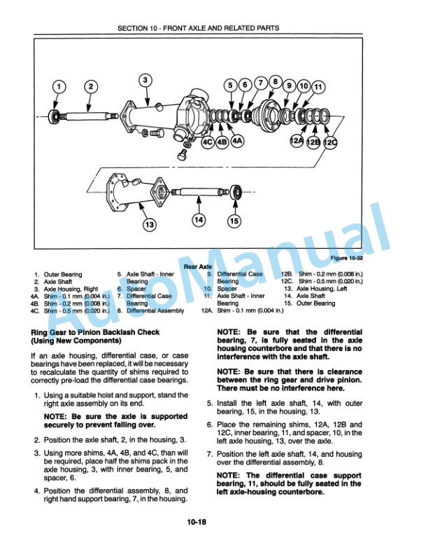 New Holland TC18, TC21, TC21D Repair Manual 86590943-2