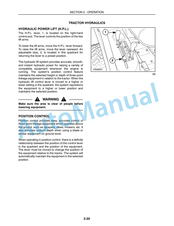 New Holland TC23DA, TC26DA Tractor Operation and Maintenance Manual 87544694-3