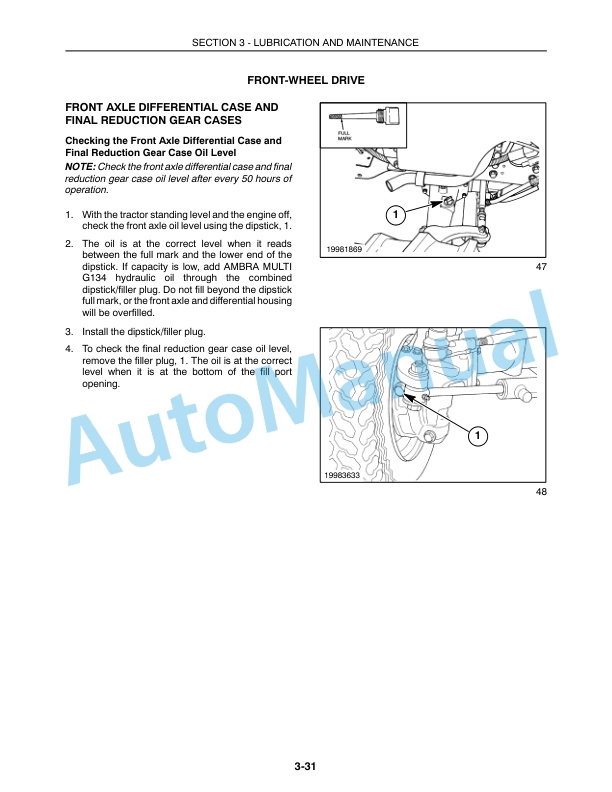 New Holland TC23DA, TC26DA Tractor Operation and Maintenance Manual 87544694-5