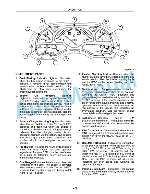 New Holland TC25D, TC29D, TC33D Operation and Maintenance Manual 86587311-2