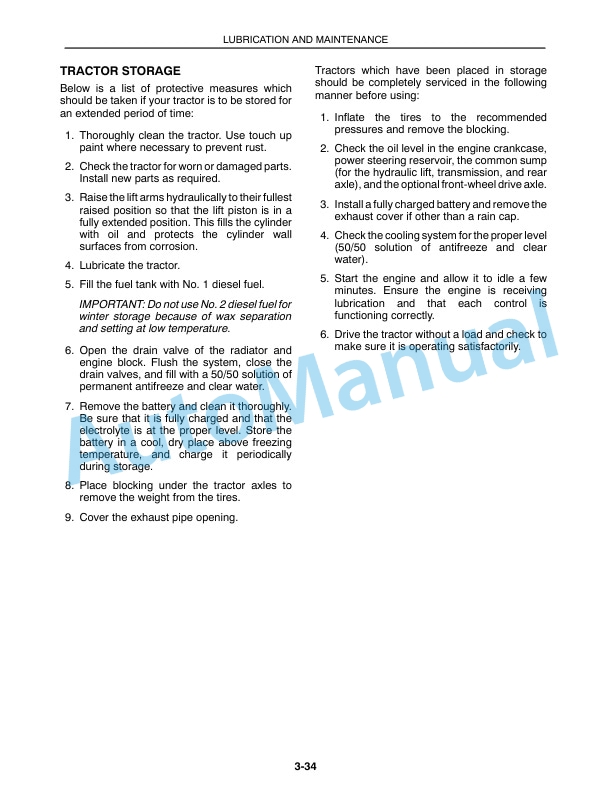 New Holland TC25D, TC29D, TC33D Operation and Maintenance Manual 86587311-5