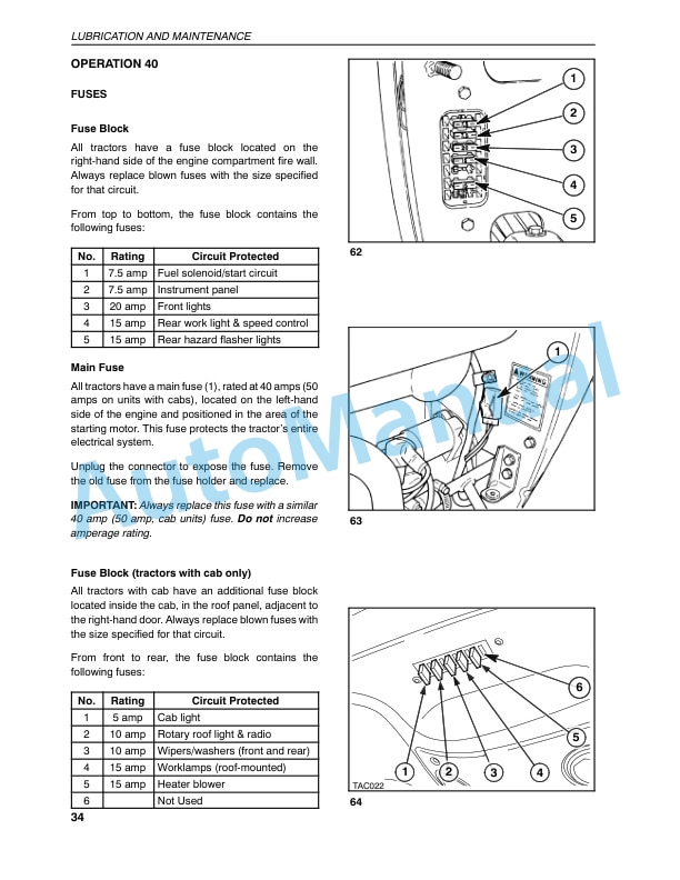 New Holland TC27D Compact Tractor Operation and Maintenance Manual 86607048-5