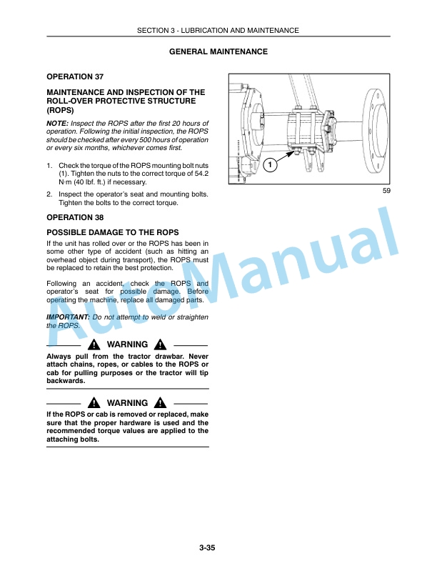 New Holland TC27DA Compact Tractor Operation and Maintenance Manual 87304222-5