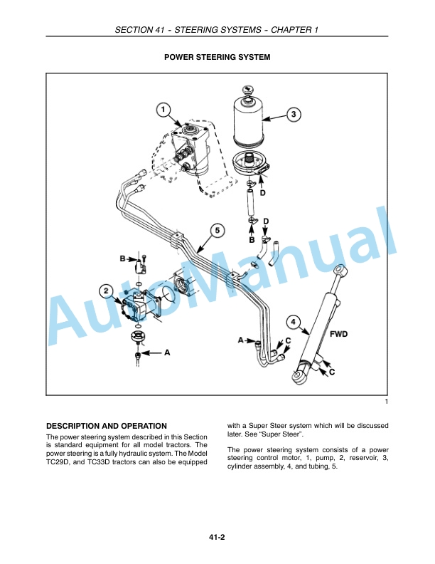 New Holland TC29D, TC33D Tractor Repair Manual 87036758-5