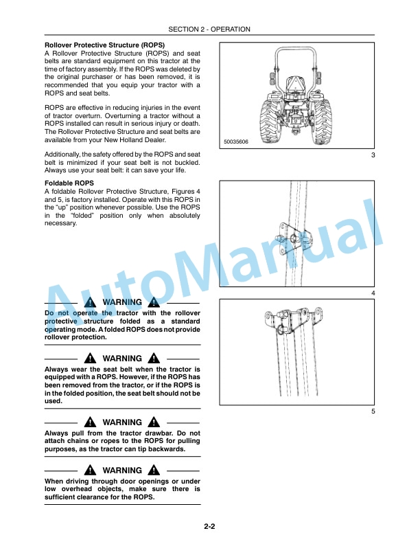 New Holland TC29DA, TC33DA Tractor Operation and Maintenance Manual 87308863-2