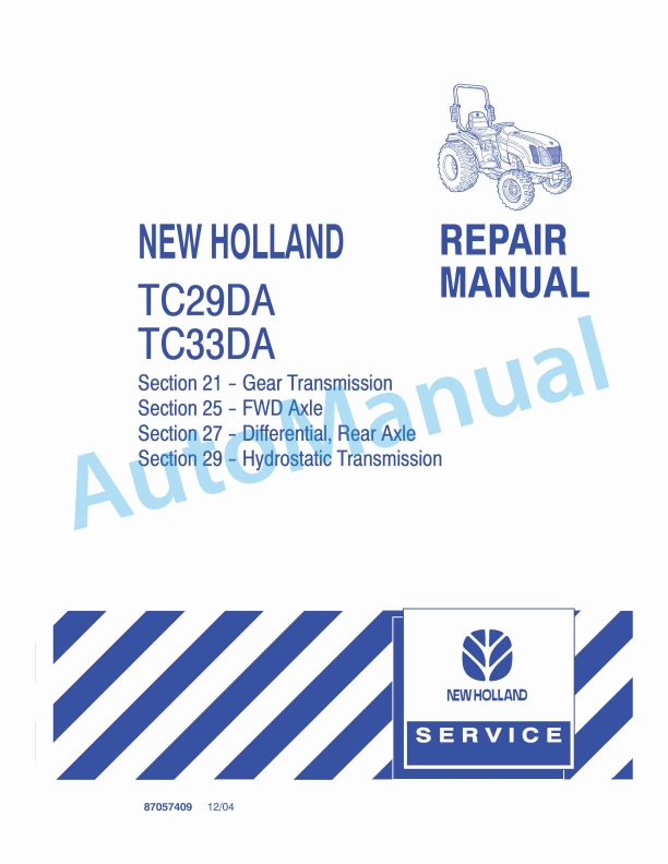 New Holland TC29DA, TC33DA Tractor Repair Manual 87057409