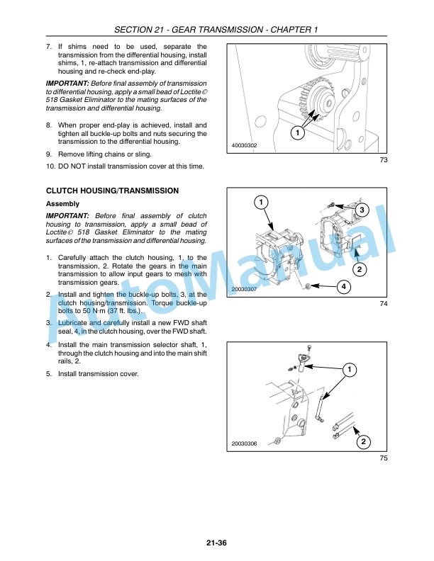New Holland TC29DA, TC33DA Tractor Repair Manual 87057409-2