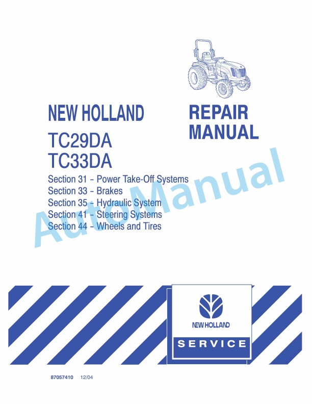 New Holland TC29DA, TC33DA Tractor Repair Manual 87057410