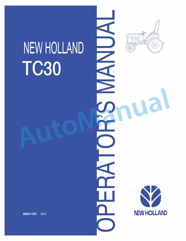 New Holland TC30 Operation and Maintenance Manual 86631783