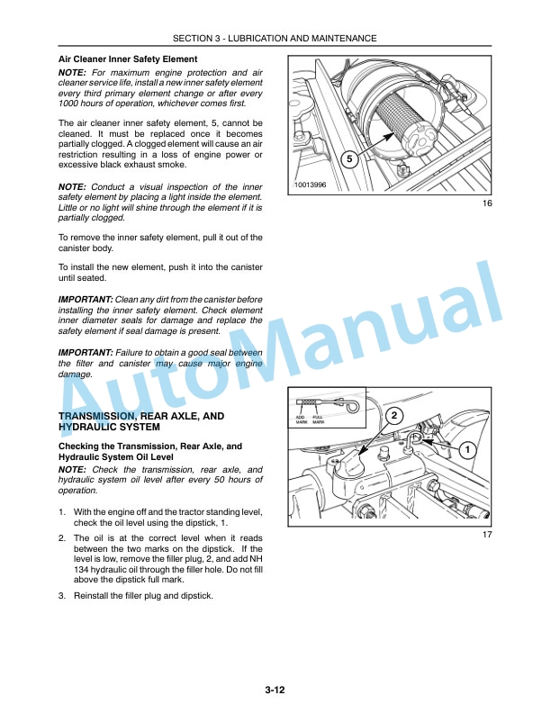 New Holland TC30 Operation and Maintenance Manual 86631783-4