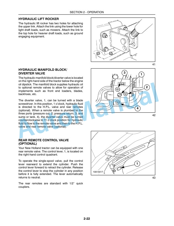 New Holland TC30 Tractor Operation and Maintenance Manual 87544702-3