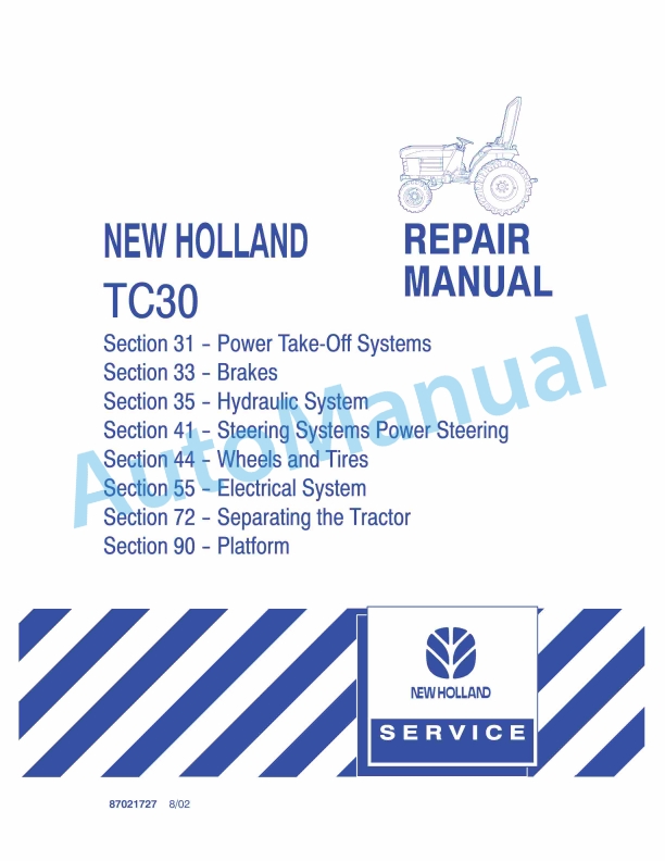 New Holland TC30 Tractor Repair Manual 87021727