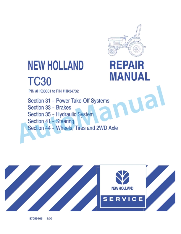 New Holland TC30 Tractor Repair Manual 87059165