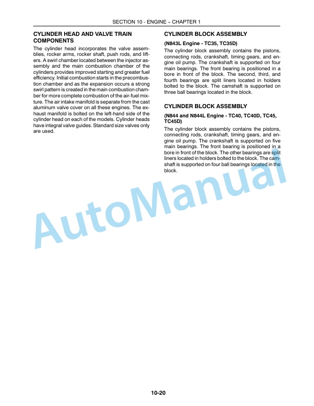 New Holland TC35, TC35D, TC40, TC40D, TC45, TC45D Competitive Comparison Repair Manual 86618105-2