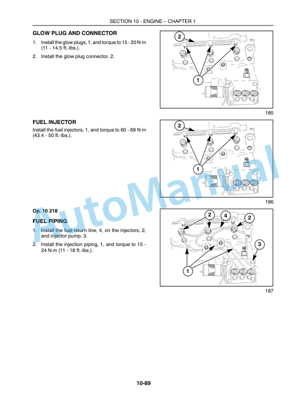 New Holland TC35, TC35D, TC40, TC40D, TC45, TC45D Competitive Comparison Repair Manual 86618105-3