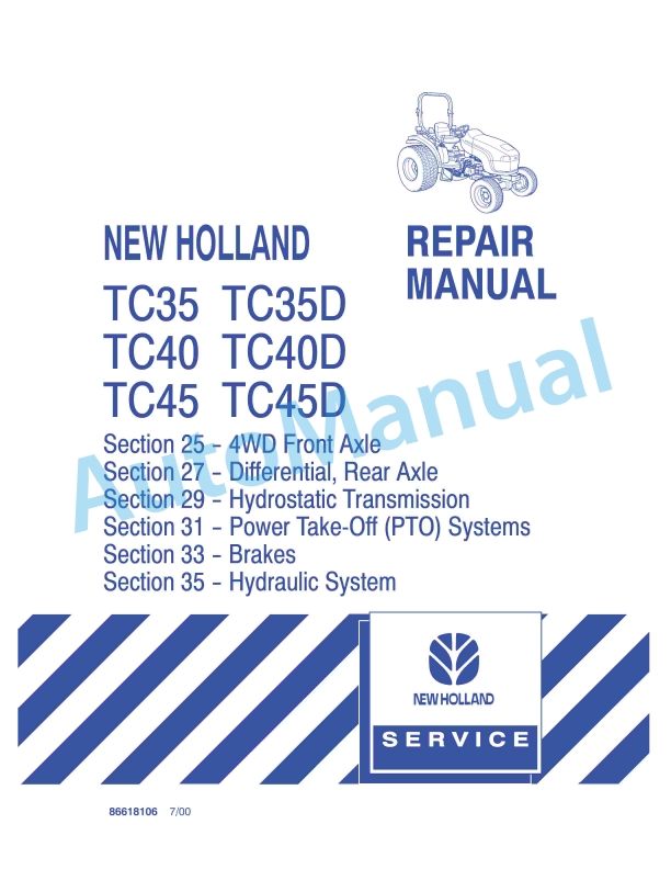 New Holland TC35, TC35D, TC40, TC40D, TC45, TC45D Competitive Comparison Repair Manual 86618106