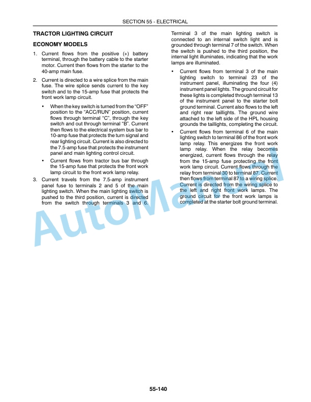New Holland TC35, TC35D, TC40, TC40D, TC45, TC45D Competitive Comparison Repair Manual 86618107-4