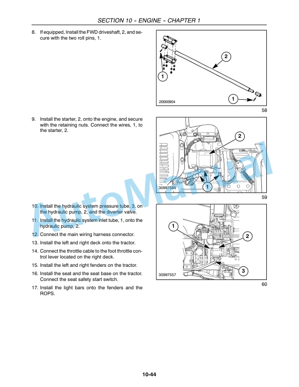 New Holland TC35A, TC35DA, TC40A, TC40DA, TC45A, TC45DA Tractor Repair Manual 87054260-3