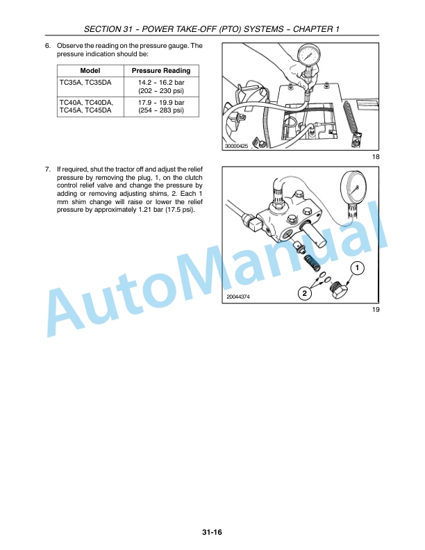 New Holland TC35A, TC35DA, TC40A, TC40DA, TC45A, TC45DA Tractor Repair Manual 87054262-3