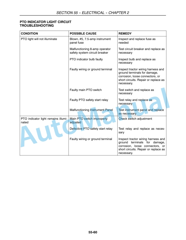 New Holland TC35A, TC35DA, TC40A, TC40DA, TC45A, TC45DA Tractor Repair Manual 87056433-4