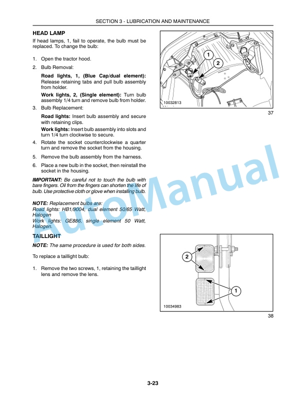 New Holland TC35A, TC40A, TC45A Tractor Operation and Maintenance Manual 87300513-4