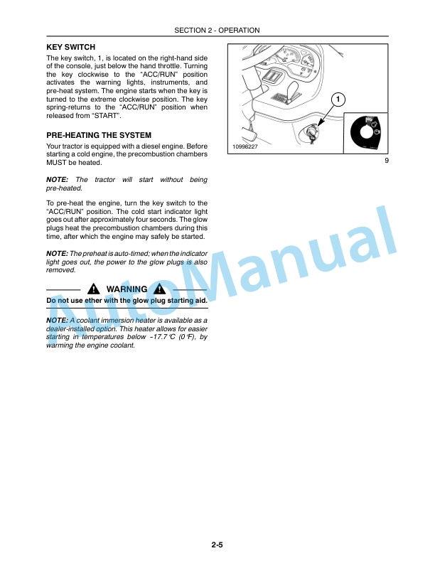 New Holland TC35DA, TC40DA, TC45DA Tractor Operation and Maintenance Manual 87300515-2