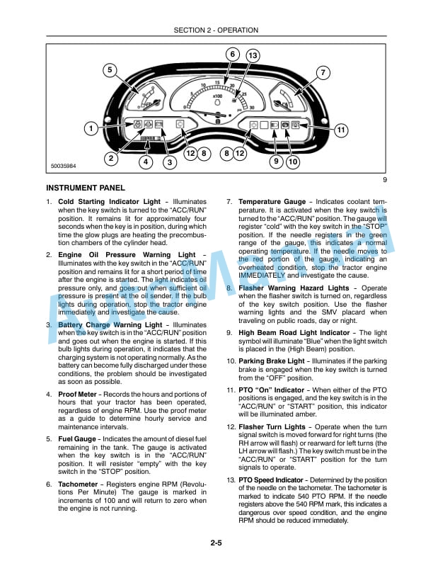 New Holland TC35DA, TC40DA, TC45DA Tractor Operation and Maintenance Manual 87319784-2