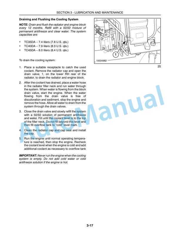 New Holland TC35DA, TC40DA, TC45DA Tractor Operation and Maintenance Manual 87319784-4