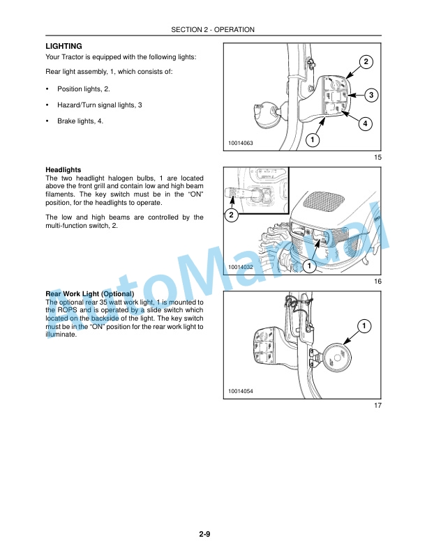 New Holland TC40D, TC50D Tractor Operation and Maintenance Manual 86627597-2