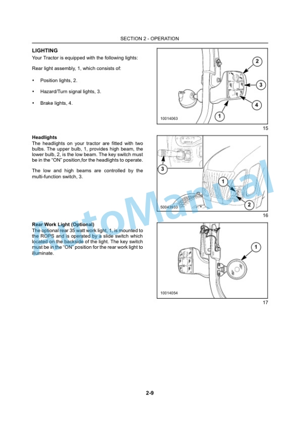 New Holland TC40DA, TC45DA Compact Tractor Operation and Maintenance Manual 6045357100-2