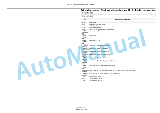 Alternative view of New Holland TC4.90, TC5.70, TC5.80, TC5.90 Hillside Combine Service Manual 51449252