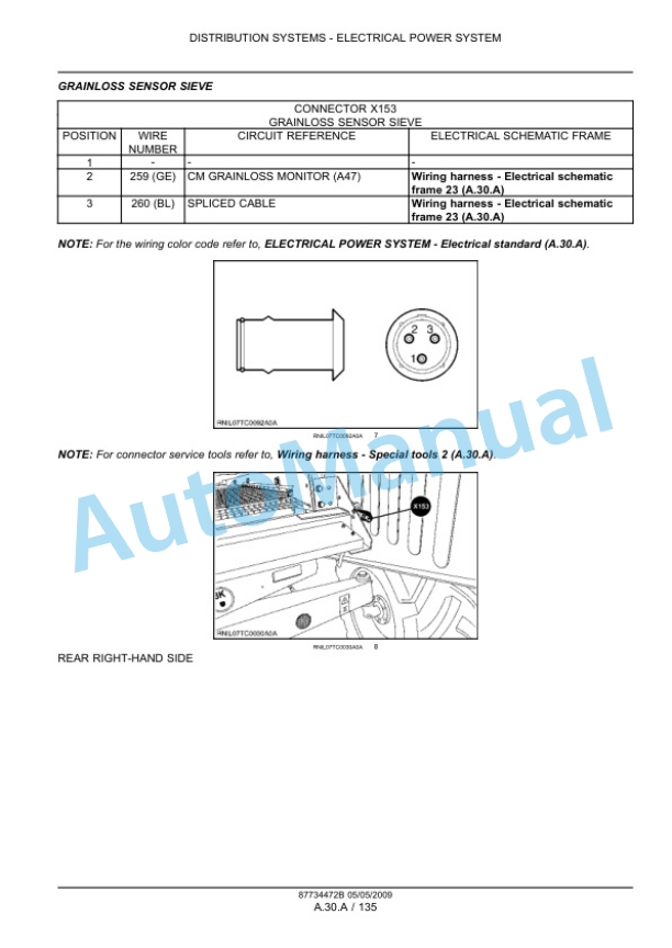 Alternative view of New Holland TC5040, TC5050, TC5060, TC5070, TC5080, TC5080 Hillside Combine Service Manual 87734472B