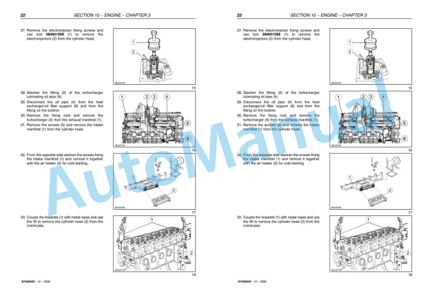 New Holland TC54, TC56, AL59 Combine Repair Manual 87595929-2