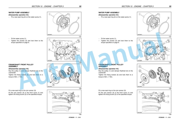 New Holland TC54, TC56, AL59 Combine Repair Manual 87595929-3