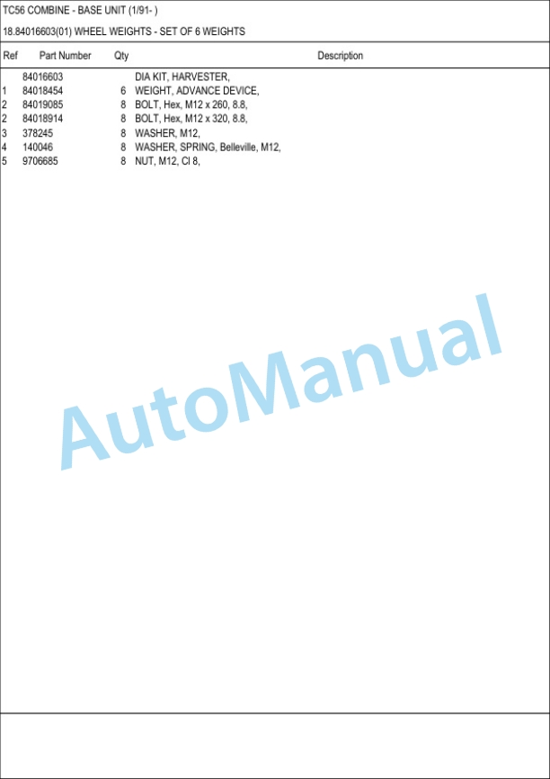 New Holland TC56 Combine Parts Catalogue-4