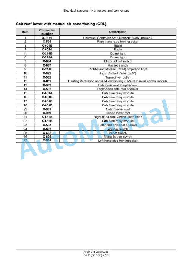 Alternative view of New Holland TC5.80, TC5.90, TC5.90 Hillside Combine Service Manual 48001074