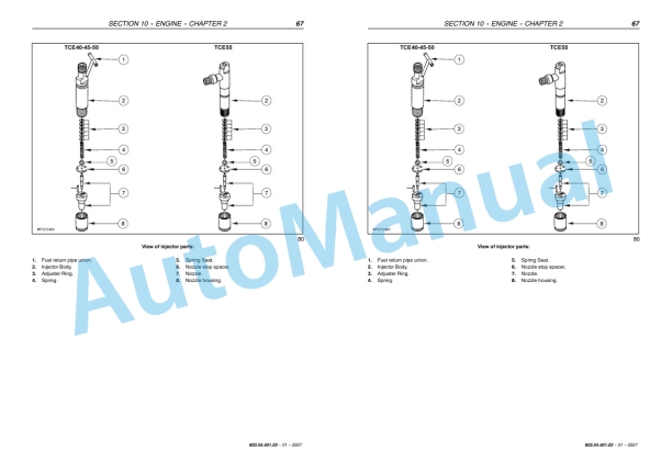 New Holland TCE40, TCE45, TCE50 Service Manual 6035440103-3