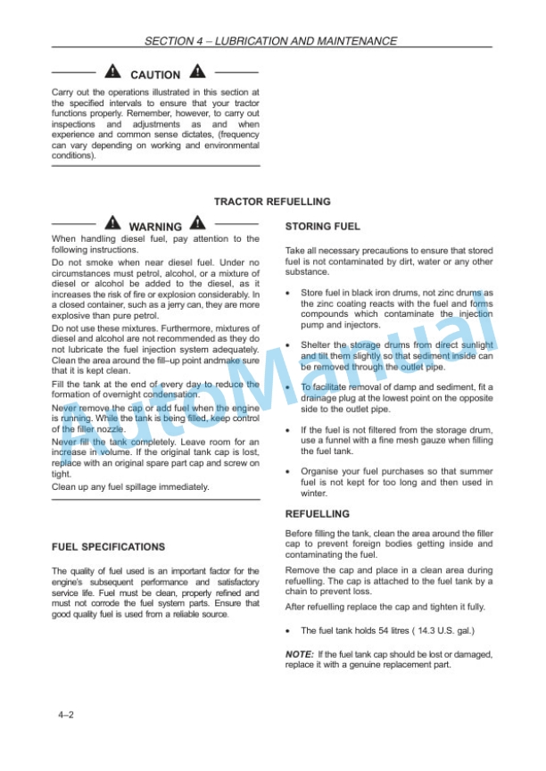 New Holland TD3.50 Tractor Operation and Maintenance Manual 47376814-4